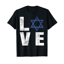 Retro I Love Israel Shirt Jewish Gifts Star of David Israeli T-Shirt