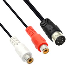 PNGKNYOCN Din 5 Pin to RCA Cable 5-Pin Din Male to 2 RCA Female Plugs Audio Cable for Bang & Olufsen, Naim, Quad, Stereo Systems(1.5m)