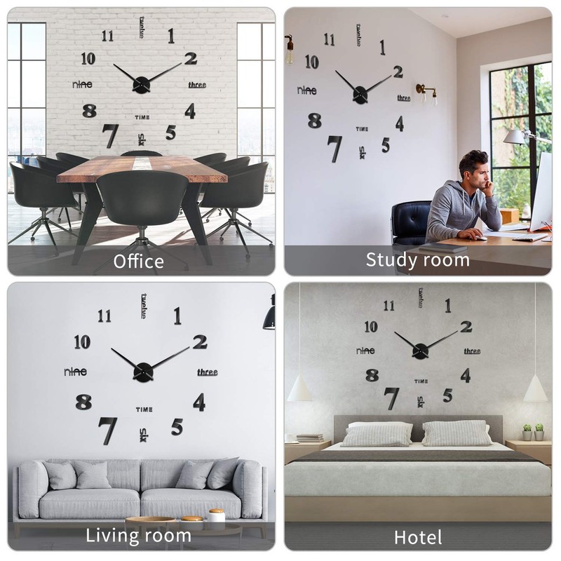 Soledi Wall Clock with 3D Visual Sticker, DIY Wall Clocks,