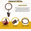 Curtain Rings with Hooks 14 Pack - Rustproof Metal Drapery