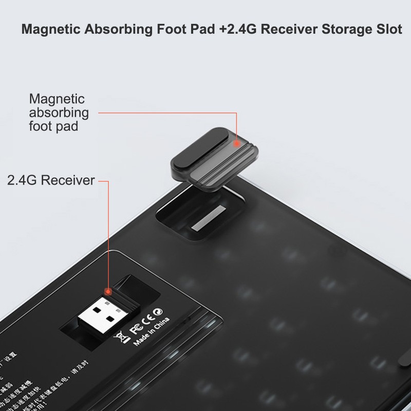 iBlancod Wireless Mechanical Keyboard 84 Keys 2.4G+BT5.0+Type-C 3 Connections 75%