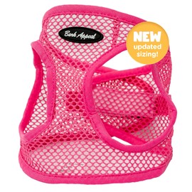 Bark Appeal Pink Netted Step-in Dog Harness for Small-Medium Pets – Updated Sizing, Remeasuring is Essential – Soft Netted Mesh – Anti-Choke with Adjustable Strap & Heavy Duty Clip – XL
