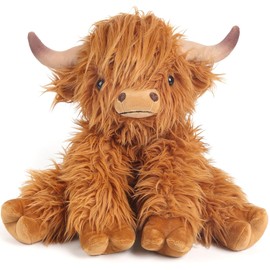 Highland Cow Stuffed Animals, Microwavable & Weighted Stuffed Animal, Highland Cow Plush for Warmth Comfort, Heatable Coolable Lavender Scent Toy, Cute Soft Plushies Gifts for Kids Boy Girl and Adults