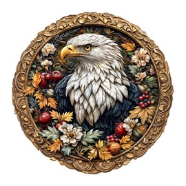 Wooden Puzzles for Adults - Challenging Retro Eagle Adult Puzzle, Unique Animal Shaped Wooden Jigsaw Puzzles for Adults, Creative Gifts Family Games 11.4 * 11.4in 200pcs