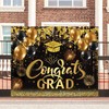 10x8ft Graduation Backdrop 2026 Congrats Grad Banner Black and Gold