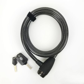 OnGuard 6-Foot Straight Hardened Security Steel Cable Key Bike Lock with Light-Up Key