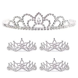 Anderson's Sissy/Amara 5-Piece Crystal Tiara Set, Pageant Crowns, Queen and Princess Prom Tiaras Set, for Prom, Homecoming, Pageant, Wedding, School Dance, Award, Costume, Party, Event