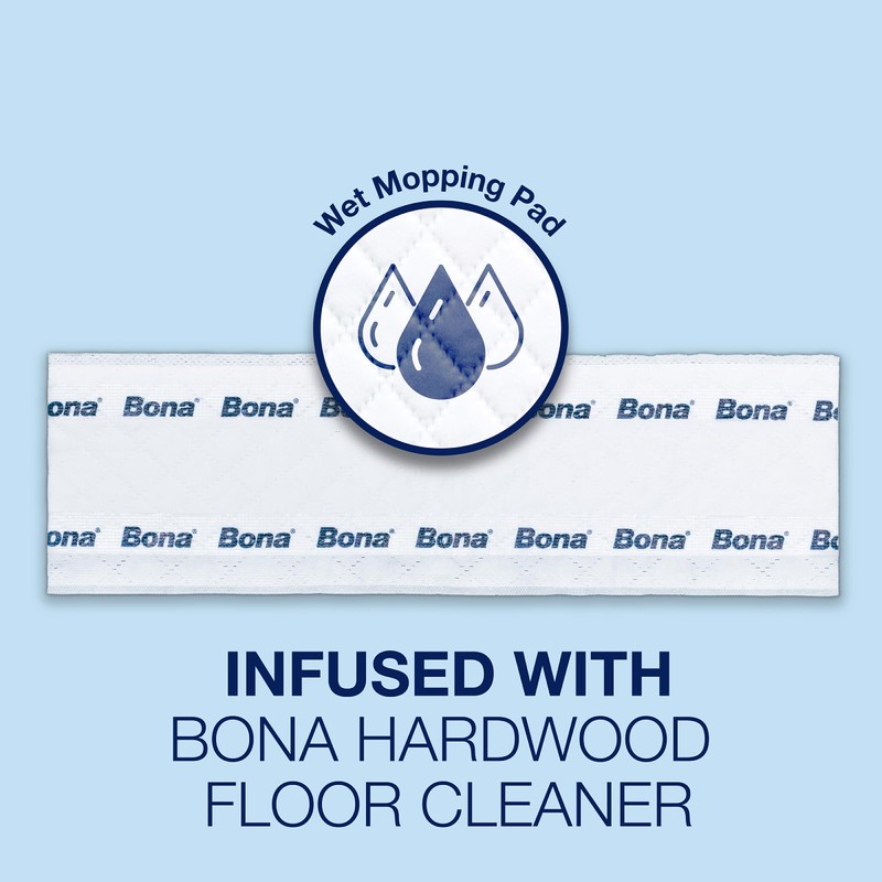 Bona Hardwood Floor Disposable Wet Cleaning Pads - 12 cleaning
