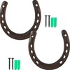 ROYHOO 2PCS Cast Iron Horseshoe，for Good Lucky, Durable Cast Iron