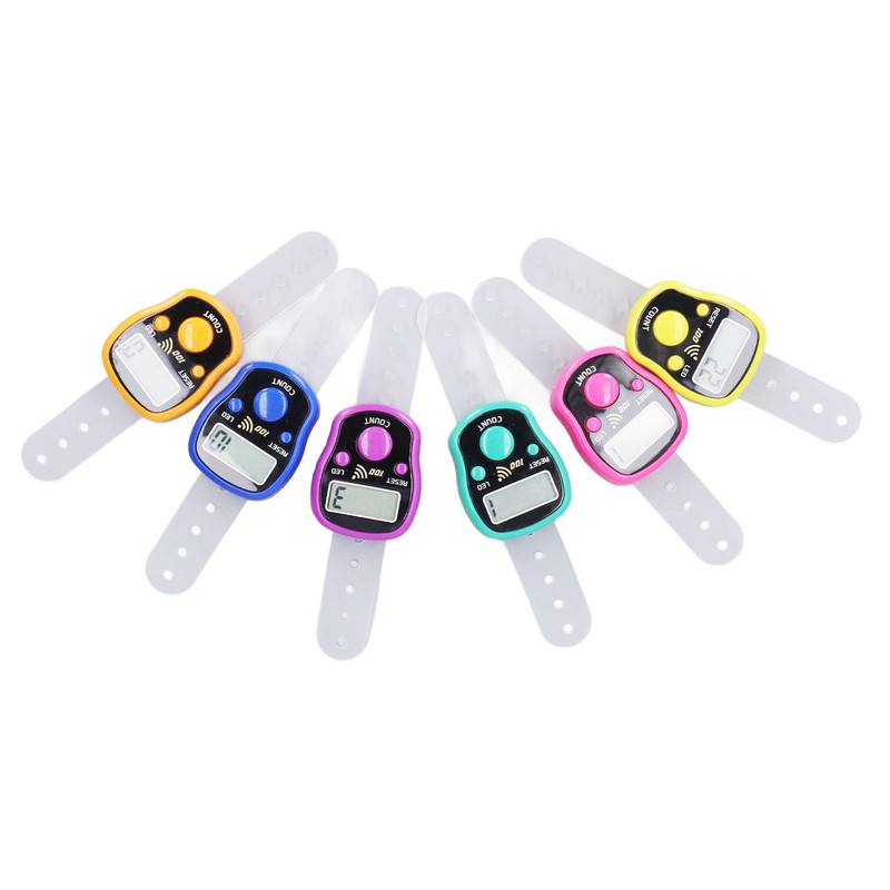 6 Pcs Electronic Finger Counter Portable Lightweight Adjustable Ring Clicker