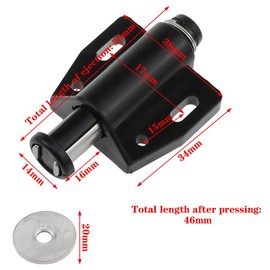 fengxiaomin 4 Pack Magnetic Touch Latch Cabinet Door Touch Push Open Magnetic Latch for Cabinet Drawers and Closets Furniture Doors (Black)