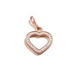 Alex and Ani Pavé Heart Chain Station Charm, Pave Heart, 14kt Rose Gold Plated Over Sterling Silver, Adorned with Crystals, Charm Size 0.52 in Width by 0.49 in Height