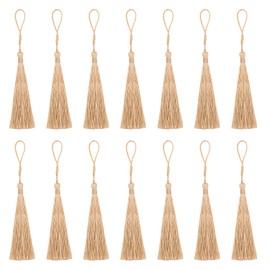 VAPKER - 30 mini borlas suaves – 13 cm, borlas de trigo hechas a mano con lazo de cordón de 2 pulgadas para hacer joyas, proyectos de bricolaje, marcadores