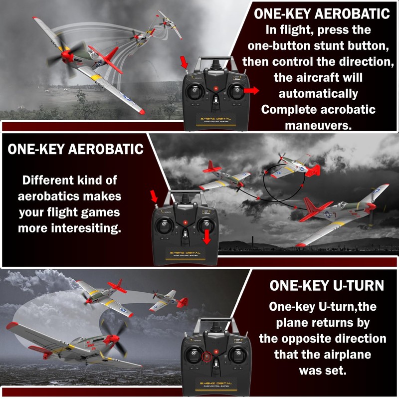 LEAMBE 4 Channel RC Plane, Ready to Fly Aerobatic Aircraft,