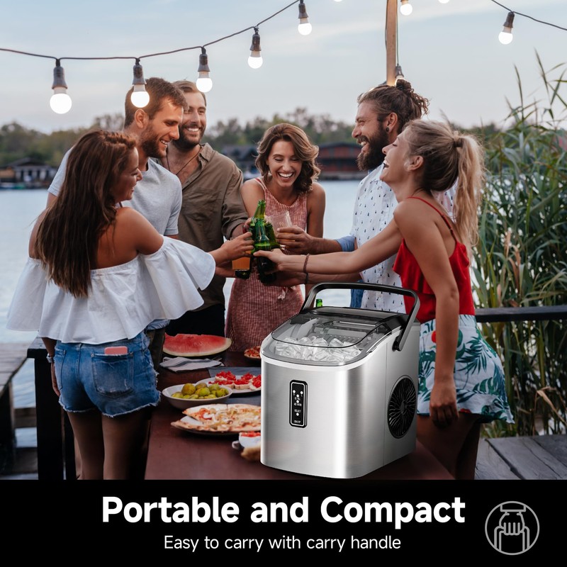 EUHOMY Ice Maker Countertop, 9 Cubes Ready in 6 Mins,
