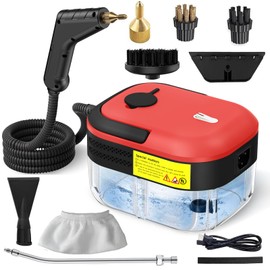 7-in-1 Handheld Steam Cleaner, 2200W High Pressure Steam Cleaner, 1.2L Portable Car Steam Cleaner for Home Kitchen, Bathroom, floor and Car Cleaning, 10s Fast Heating High Pressure Steam Cleaning, Red