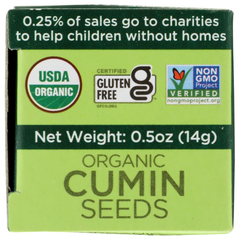 Spicely Organic Cumin Seeds Whole 0.50 Ounce ecoBox Certified Gluten