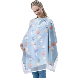 Sacred Treasure Nursing Cape, Nursing Cover, Mosquito Net Function, Stroller Cover, Large Size, High Quality, Cotton Fabric, 360° Safe Nursing, Adjustable Strap, Breathable, Multi-functional, Slim,