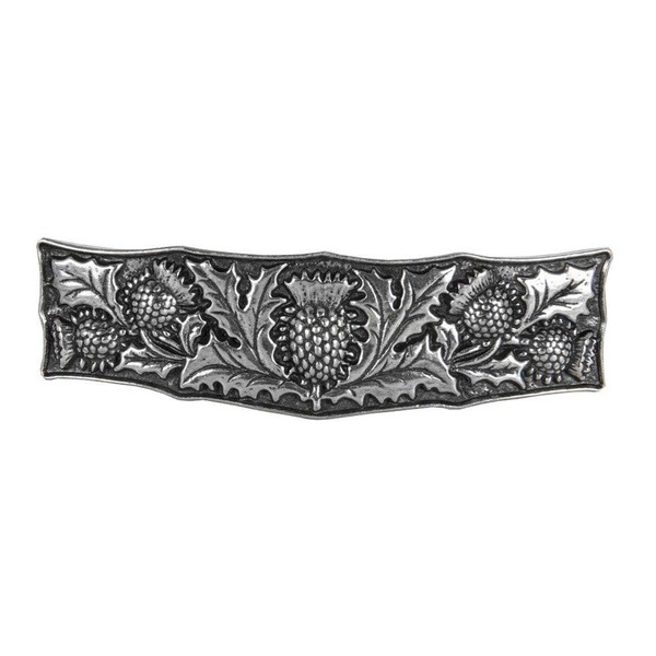 Thistle Hair Clip, Medium Hand Crafted Metal Barrette Made in the USA with a 70mm Imported French Clip by Oberon Design