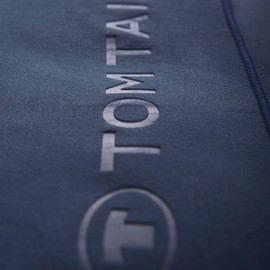 Tom Tailor Sports Towel 70 x 140 cm, 80% Polyester, 20% Polyamide/Microfibre, with Fine Stitching and Embossed Logo, Blue (Dark Navy)