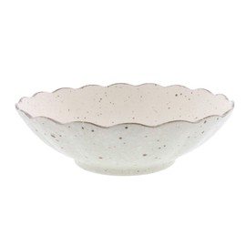 Tableware East Simmering Bowl, White Cosmetic, Chrysanthemum Shape, 6.7 inches (17 cm), Japanese Tableware