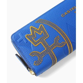 Castelbajac 035625 Round Zipper Long Wallet, Canele Accessories, blue, One size