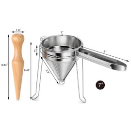 New Star Foodservice 42566 3-Piece Stainless Steel China Cap Strainer Set