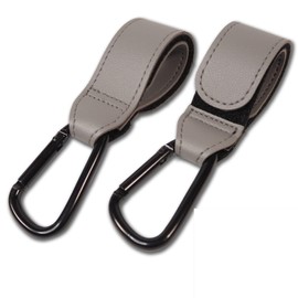 From Life Basics High Visibility Leather Carabiner Hook, Stroller Hook, Stroller Handle, Carabiner, Set of 2, Black, Luggage Hanging, Luggage, Multi Accessories, PU Leather, Baggy, Synthetic Leather