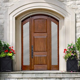 Gila® Privacy Décor Frosted Lattice Sidelights Entryway Residential Window Film DIY Static Cling No Glue No Adhesive 1ft x 6.5ft (12in x 78in) (6.5 sq ft)