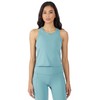 Yogalicious Ultra Soft Lightweight Cropped Racerback Tank Top - Teal
