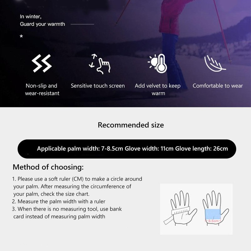 Winter Gloves Thermal Waterproof Gloves Women Windproof Touch Screen Gloves