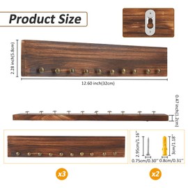 SUPERFINDINGS 3Pcs Wood Coin Holder Wooden Military Challenge Coin Holder Wall-Mounted Coin Rack Display Shelf with About 27 Coins Army Coin Stand