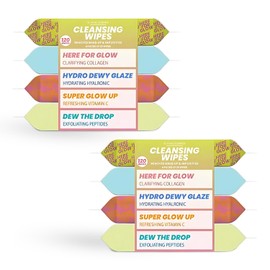 Sunday Essence, Vitamin C, Collagen, Peptides & Hyaluronic Acid Facial Wipes - Dermatologist Tested, Anti-Aging, Korean Skin Care, Brightening & Hydrating - Gentle, Vegan, 95% Natural- 4 Pack