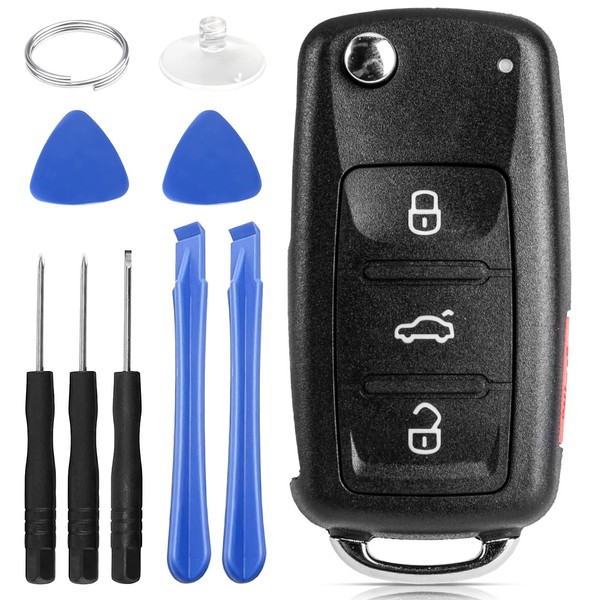 Carcasa para Llaves del Coche Compatible Volkswagen, 3 Botones +