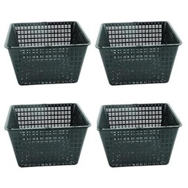 Bespoke 4 Large 19cm square plastic aquatic pots baskets for water plants and pond