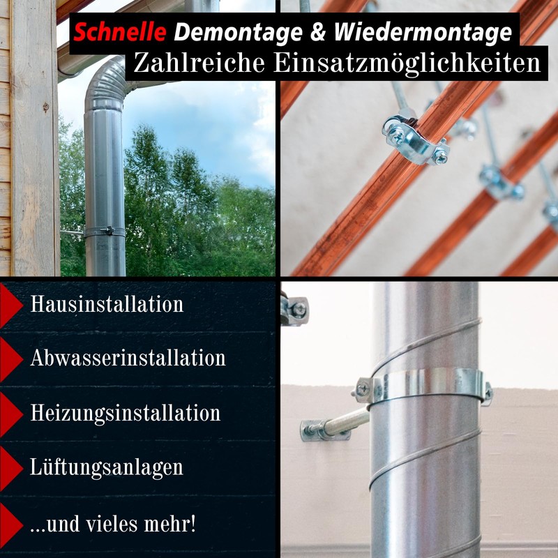 PRIOstahl® Pipe Clamps Made of V2A Stainless Steel for Hanger