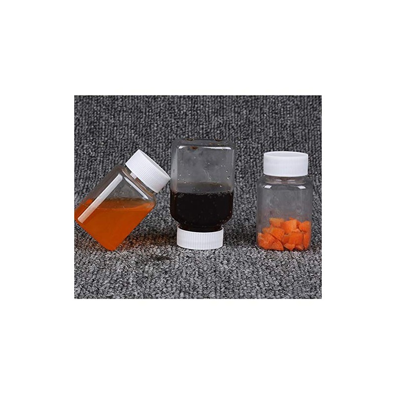 4 Pieces 80ml Empty Clear Plastic Pill Bottles Solid Powder