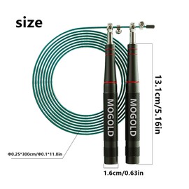 MOGOLD Skipping Rope for Boxing Crossfit - Speed Rope for Adults Children Fitness with Adjustable 2.5 mm Thick 3 Metre Long Rope Skipping Rope, Professional Rope Skipping Steel for Home Workout Sports