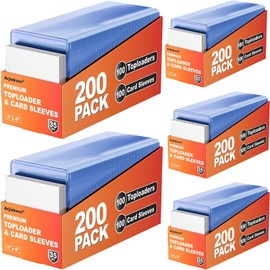 1000 Card Sleeves Top Loaders for Cards, Arjiekwei 3"X4" Baseball Cards Protectors Hard Plastic, Premium Toploaders Holder for Trading Sports Football Game Card(500 Top Loaders + 500 Penny Sleeves)