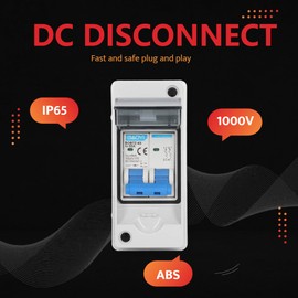 Solarpanel-Trennschalter, AC-Trennbox für den Außenbereich 12-1000V DC-Trennschalter PV-Solar-Miniatur-Leistungsschalter mit wasserdichtem IP65-Verteilerkasten