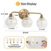 Watyo Bathroom Light Fixtures Gold Vanity Light 3 Light Wall
