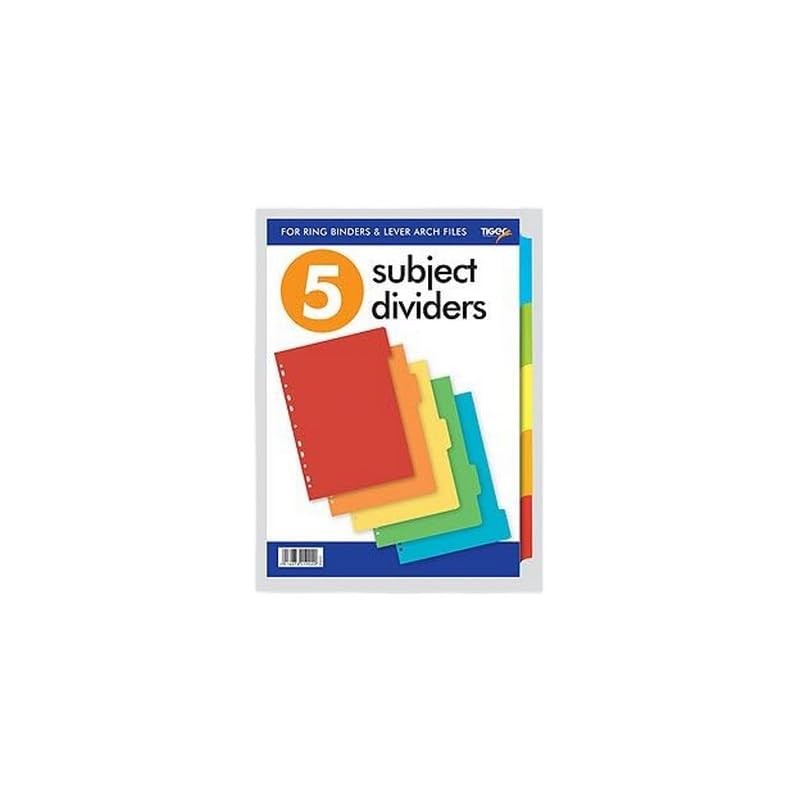 Tiger A4 5 part subject dividers - manilla card