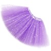 Womens Adult Sparkle Elastic 3 Layered Tulle Tutu Skirt (Light