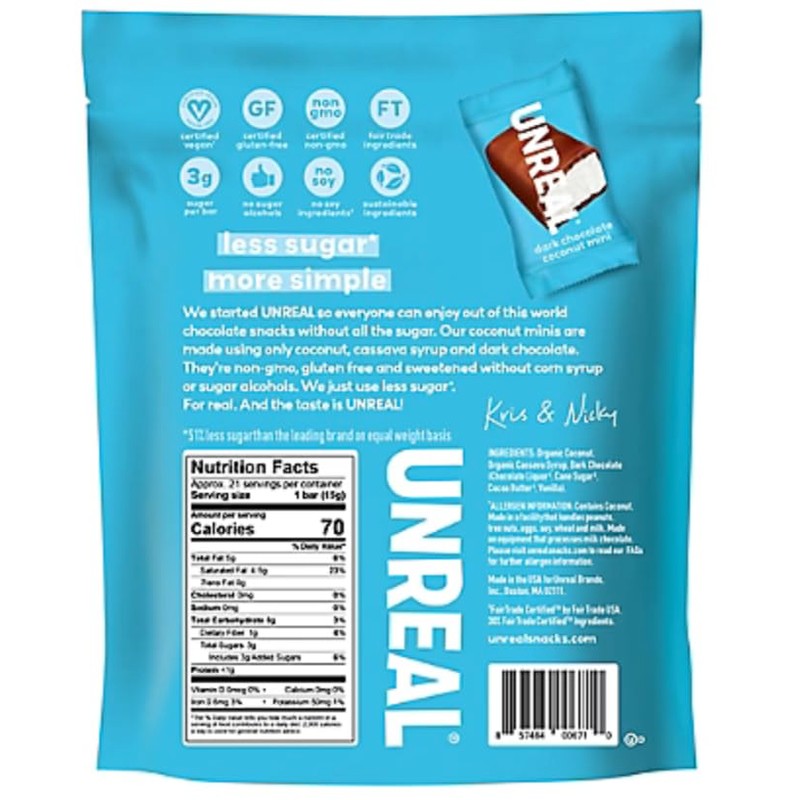 Unreal Dark Chocolate Coconut Minis, 11.1oz (2 Pack)