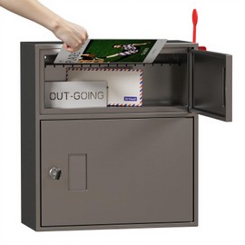 WeHere Wall-Mount Mailbox for Outside, Galvanized Steel Rust-Proof Mailboxes, Large Letter Drop Box, Postbox for House Porc, Front Door, Fence