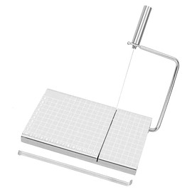 Stainless Professional Cheese Slicer with 5 Replacement Wire,Cutter and Measurement Grid Board, For Block Cheese,Cheese, Effortless Slicing