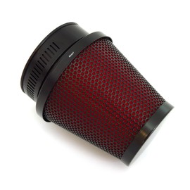 Universal Black & Red High Flow Tapered Air Filter Pods - 54mm Mount ID - Motorcycle ATV Scooter Mopeds