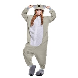NEWCOSPLAY Unisex Adult Koala Onesie Pajamas Animal One Piece Costume Cosplay Sleepwear (Koala, Large)