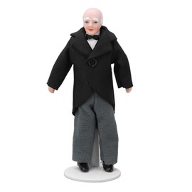 Doll House Servant 1:12 Doll House Miniature Turnable Ceramic Victorian Servant Toy Decoration with Stand