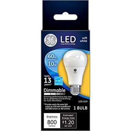GE A19 E26 (Medium) LED Bulb Soft White 60 Watt Equivalence 1 pk